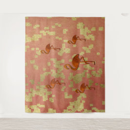 Rustikales Rosa Flamingos Tapestry Wandteppich