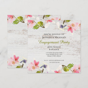 Rustikales Rosa Florals auf der Weißen Verlobung E