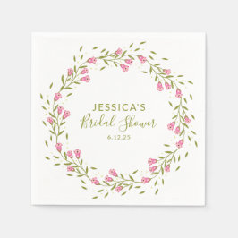 Rustikales Rosa Garden Blume Custom Brautparty Serviette