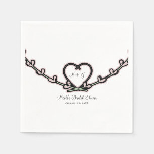 Rustikales rosa Heart Vine Brautparty Custom Party Serviette