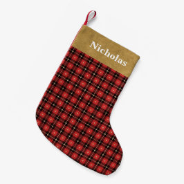 Rustikales Rot, Black Gold Lumberjack Kariert - Na Kleiner Weihnachtsstrumpf