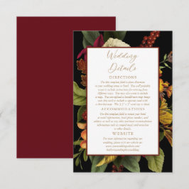 Rustikales Rot | Orange Floral Bouquet Wedding Det Begleitkarte
