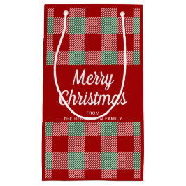 Rustikales Rot und Grün Karierte Weihnachten Kleine Geschenktüte