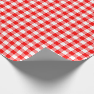 Rustikales Rot-Weiß-Gingham-Muster Geschenkpapier