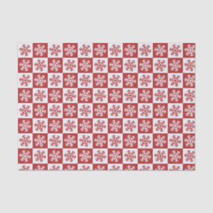 Rustikales Rot-Weiß-Schneeflockenmuster Weihnachte Seidenpapier