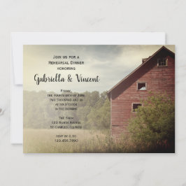 Rustikales Roter Barn Country Hochzeit Probe Dinne Einladung