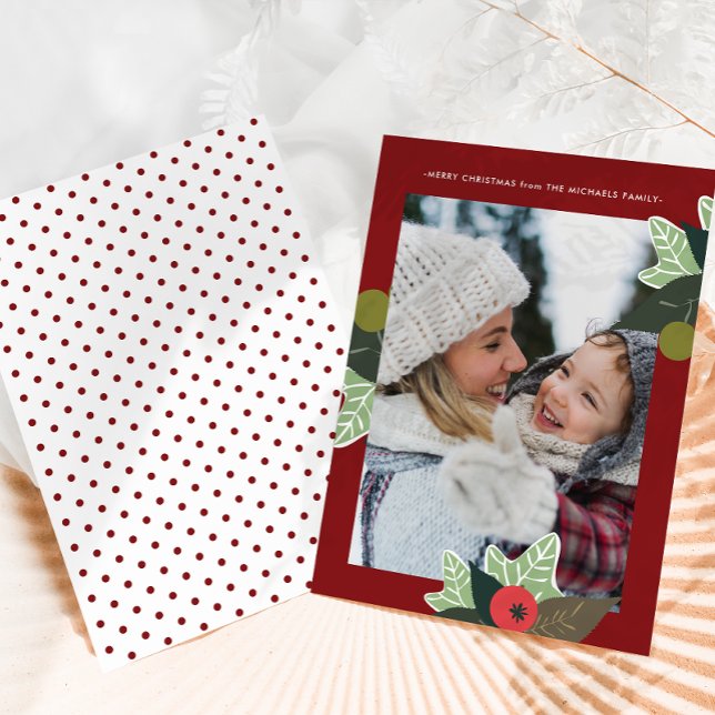 Rustikales Rotes Botanisches Foto Weihnachten (Von Creator hochgeladen)