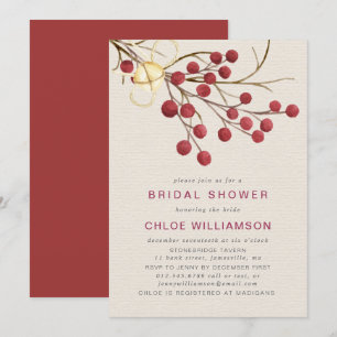 Rustikales Rotes Brautparty Einladung