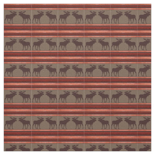 Rustikales, rotes Elchmuster Stoff (Muster)