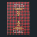 Rustikales, rotes Kariertes Urlaubserlebnis Mit Mo Geschirrtuch<br><div class="desc">Ein wunderschönes rustikales rotes kariertes Karo Grafikdesign für Ihren Urlaub Cookie und Backen! Niedlicher Lebkuchenmann mit festlichem Hut und Glocke. Die moderne Typografie lautet: Crew für Backwaren, Backwaren und Verkostungen. Fügen Sie Ihren Crew-Namen in das rollende Button ein! Monogramm mit Ihrem Namen, Freunden, Namen, große Kinder, Großmutter, Mutter oder anderen...</div>