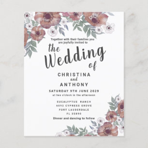 Rustikales Rotes Orange Einladung