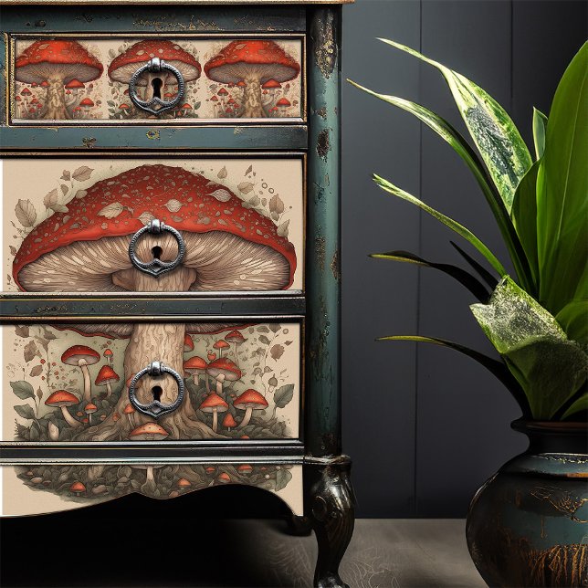 Rustikales Rotes Pilz Kunst-Entdeckungsreise Seidenpapier (Von Creator hochgeladen)