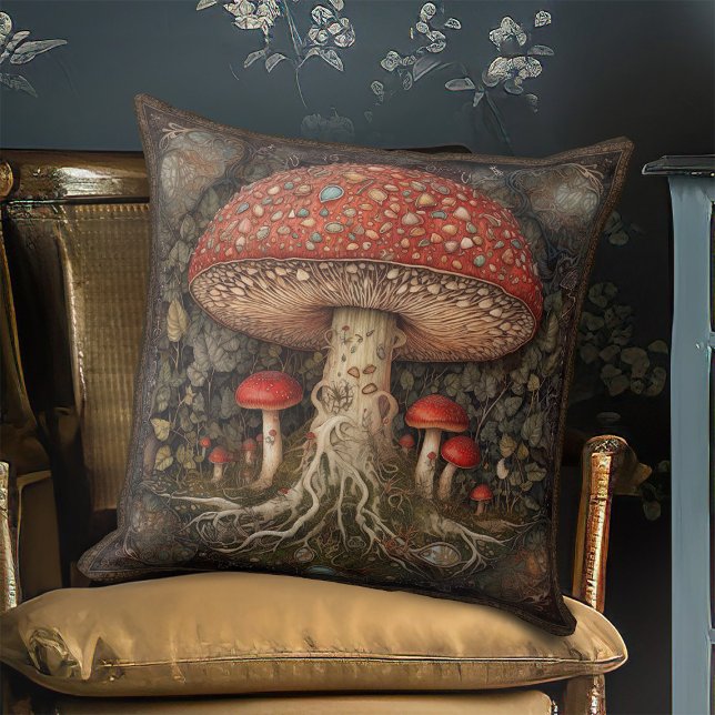 Rustikales Rotes Pilz Piazza della Riforma Kissen (Von Creator hochgeladen)
