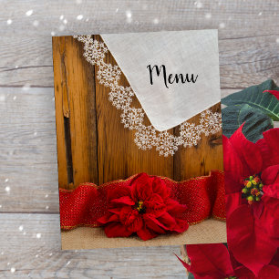 Rustikales Rotes Poinsettia Country Winter Wedding