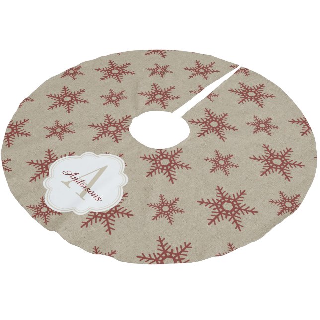 Rustikales rotes polyester weihnachtsbaumdecke (Schrägansicht)