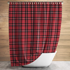 Rustikales rotes Tartan Kariertes Muster Duschvorhang