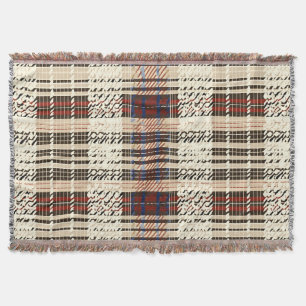 Rustikales rotes und Beige Tartan Muster Decke