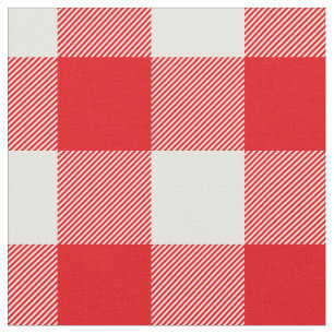 Rustikales rotes und weißes Büffel-Karo-Muster Stoff