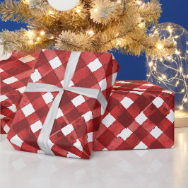Rustikales Rotkariertes Noël Geschenkpapier