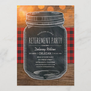 Rustikales Ruhestand Party Chalkboard Mason Jar Einladung