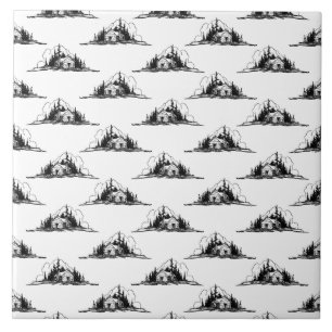 Rustikales Rundholz-Muster CUSTOM HINTERGRUNDFARBE Fliese