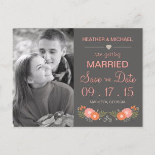 Rustikales Save the Date Foto Ankündigungspostkarte