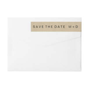 Rustikales Save the Date Hochzeitspaar um Label