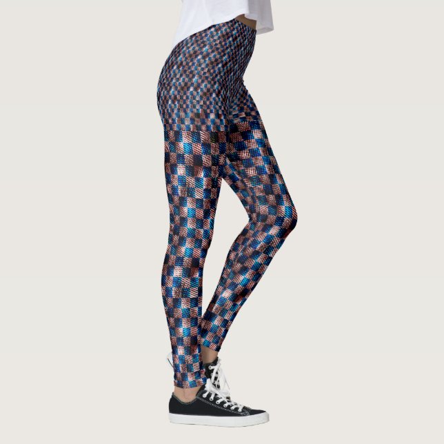Rustikales Schach in Form von Kratzern Leggings (Rechts)