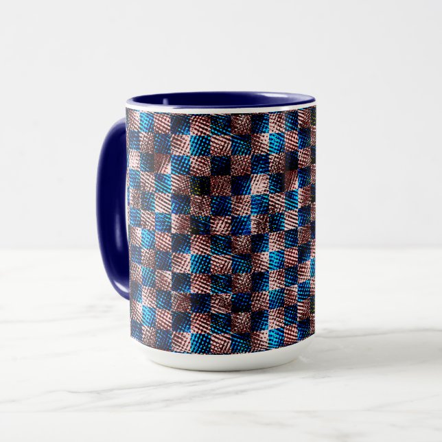 Rustikales Schach in Form von Kratzern Tasse (Vorderseite Links)