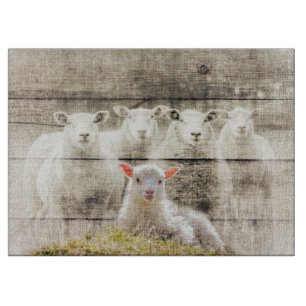 Rustikales Schaf Baby Lamm Jute Schneidebrett