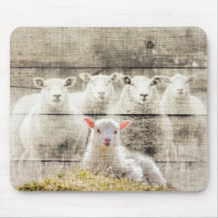 Rustikales Schafspuppel Mousepad