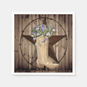 rustikales Scheunenholz Wildblume Cowboy Western S Serviette