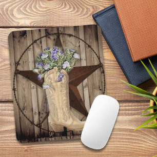 rustikales Scheunenholz Wildblume Western Country  Mousepad