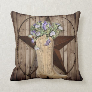 Rustikales Scheunenholz Wildblume Western Stars Co Kissen