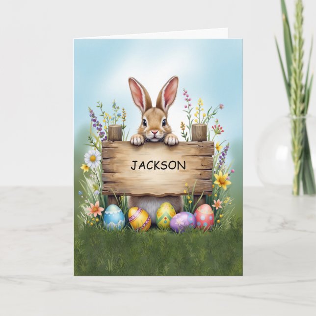 Rustikales Schildkröten im Gras mit Ostereiern Karte (Vorderseite)