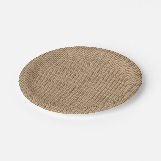 Rustikales Schleifpapier Pappteller (Schrägansicht)