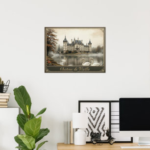 Rustikales Schloss Vizille Vintages französisches  Poster