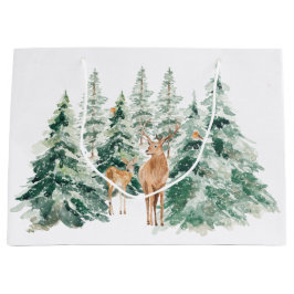 Rustikales Schneewald Große Geschenktüte