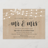 Rustikales Schnur-Licht-Proben-Abendessen lädt ein