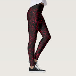 Rustikales schwammiges Rot auf dunkelrotem Hinterg Leggings