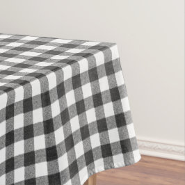 Rustikales Schwarz und Weiß Gingham | Checked Tischdecke
