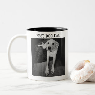 Rustikales Schwarz-Weiß-Foto Hunde Bester Vater Zweifarbige Tasse