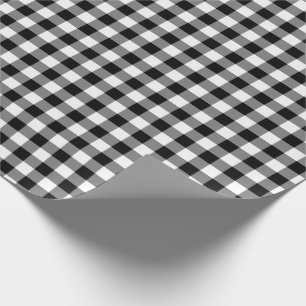 Rustikales Schwarz-Weiß-Gingham-Muster Geschenkpapier