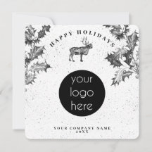Rustikales Schwarz-weiß Holiday Business Logo Weih