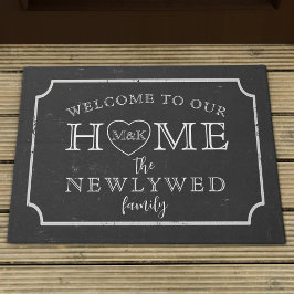 Rustikales Schwarz-Weiß-Karton-Doormat Fußmatte