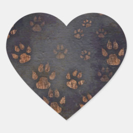 Rustikales schwarzes Muster Herz-Aufkleber