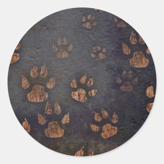 Rustikales schwarzes Muster Runder Aufkleber (Vorderseite)