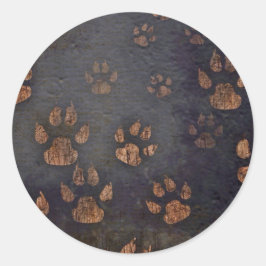 Rustikales schwarzes Muster Runder Aufkleber