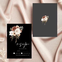 Rustikales Schwarzes und Pfirsichblütenhochzeit RS RSVP Karte