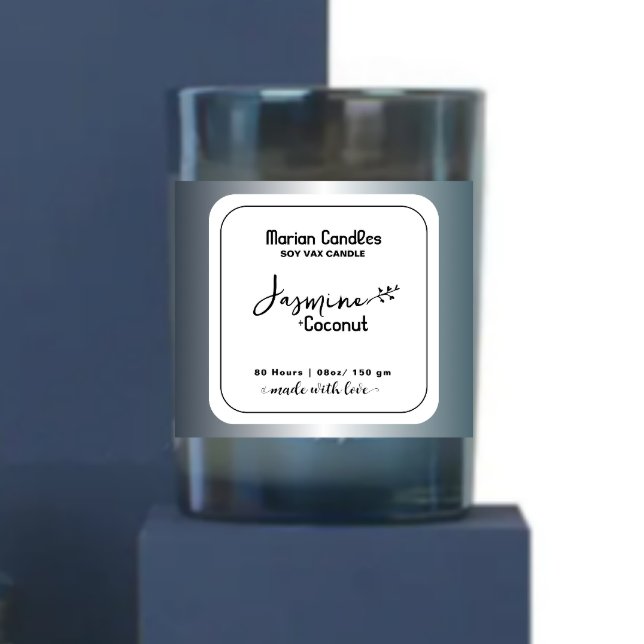 Rustikales Schwarzweiß-Personalisiertes Kerzensieg Quadratischer Aufkleber (Von Creator hochgeladen)